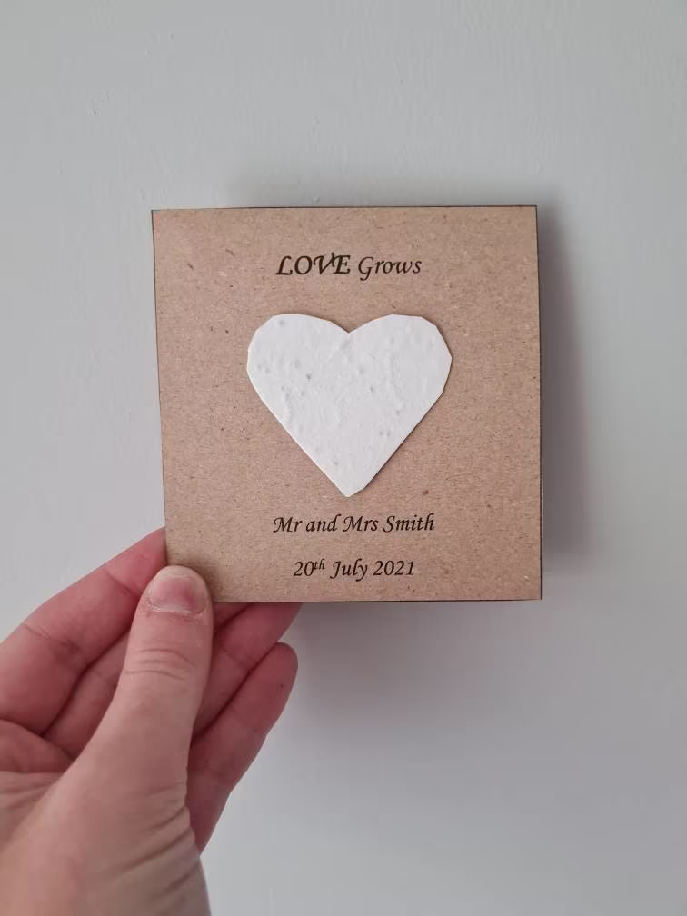 Personalised Seeded Cards Suitable For Wedding Favours Or Thank You Gifts