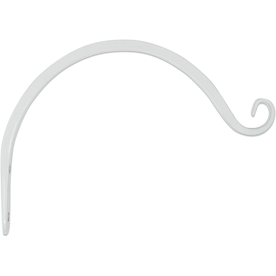 Hand Forged Curved Hook, 8 Inch, For Bird Feeders, Planters, Lanterns, White