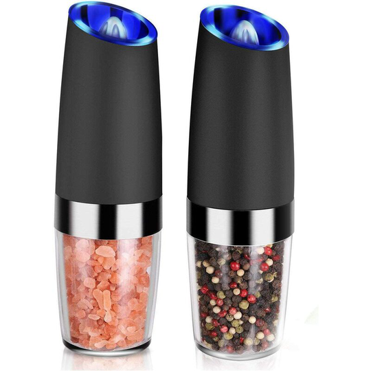 Salt and Pepper Mill Electric Pepper Mill Gravity Electric Salt and Pepper Mill 90 degrees tilt sensor Grinding degree coarseness