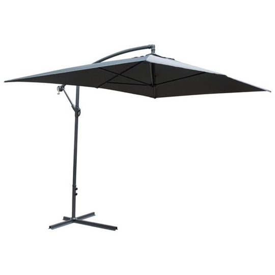 Powder-coated Steel Frame Adjustable Rectangle Overhang Parasol