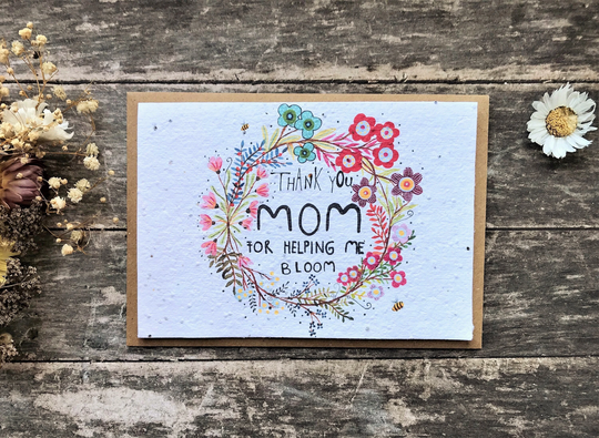 Plantable Seed Paper Birthday Card, Blank Inside, Mother's Day Card, Cards For Mum, Mum Cards, Day Gift , Eco-Friendly Cards