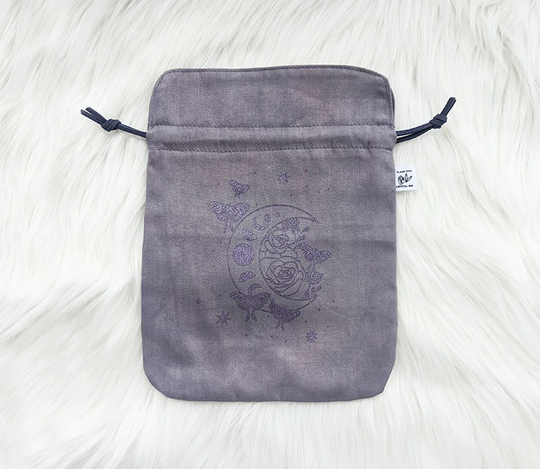 Lavender Mystic Moon Tarot Bag - Oracle Deck Pouch, Crystal Carrying Case, Magic Bag, Deck, Holder, Drawstring Medicine Pouch
