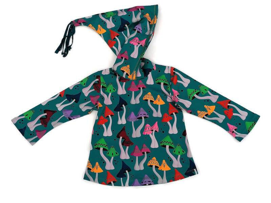 Toadstool Pixie Hoodie, Organic Cotton Hoodies, Unisex Baby & Kids Clothes, Handmade in The Uk, Pixie Hat