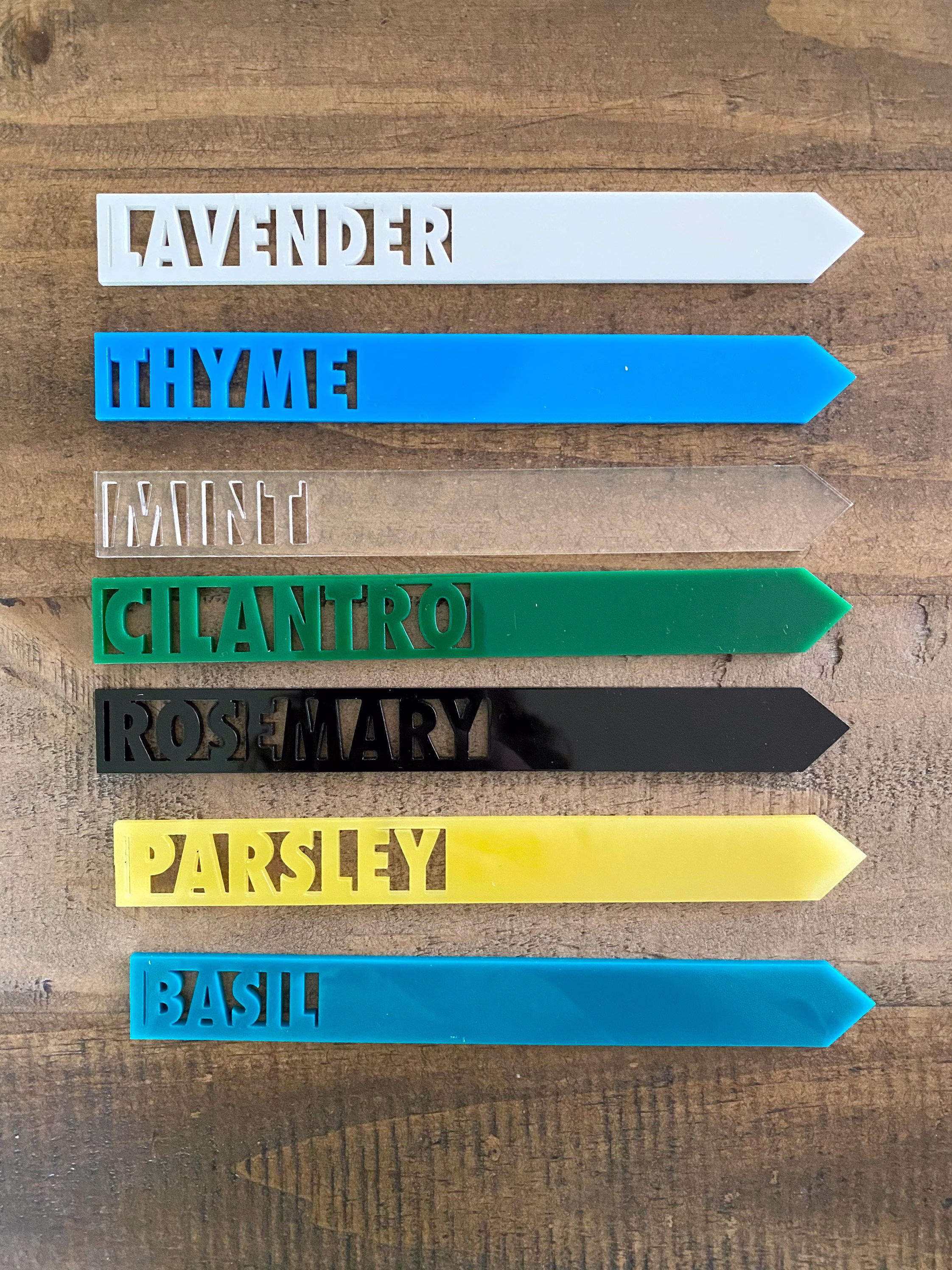 Garden Markers | Sets Of 3 Custom Acrylic Herb Labels Vegetable Stakes