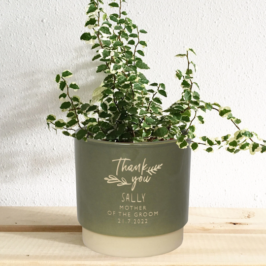 Personalised Mother Of The Groom Indoor Plant Pot, Say