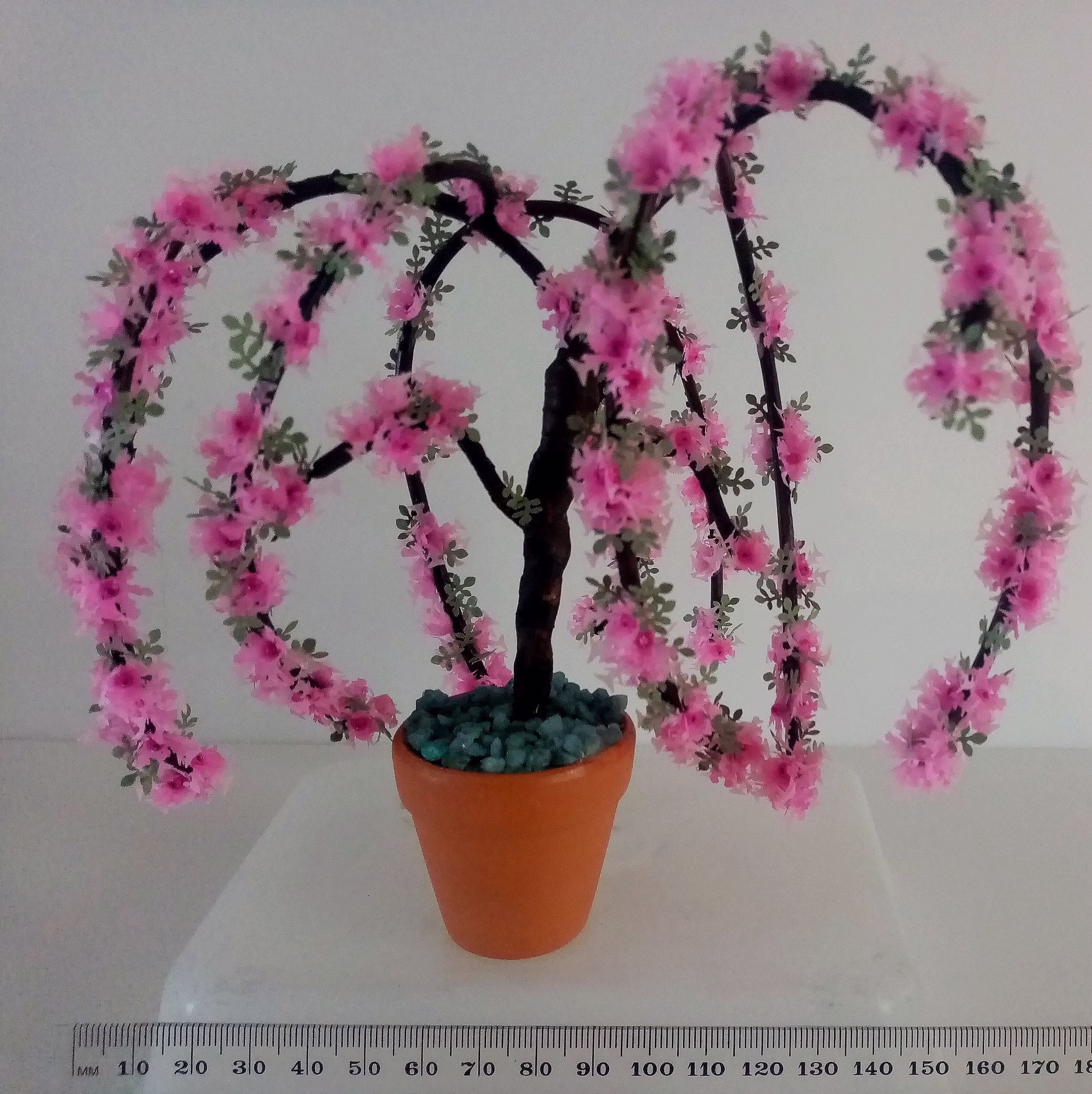 Pink Weeping Cherry Tree, Miniature Ooak, Dolls House Fairy Garden, Plants, 1 12Th Scale, Doll Tree