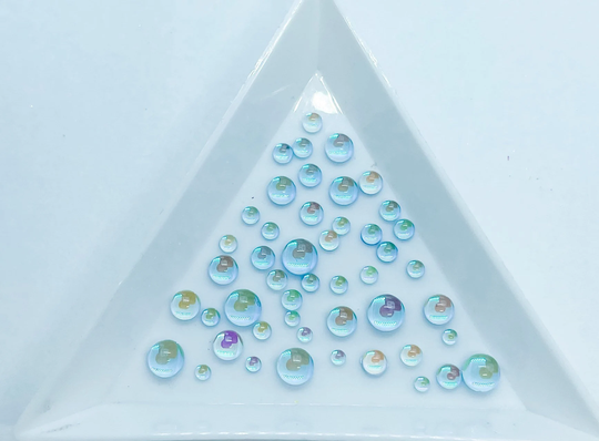 Powder Blue Mixed Sizes Mermaid Tears Dome Water Drop Drip Bubble Shaped Flatback Flat Back Rhinestone Rhinestones Nail Art Ships From Usa
