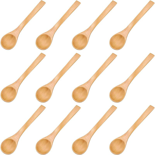 Mini Wooden Spoon, 12PCS Kitchen Wooden Spoon, Natural Wooden Mini Spoon, Small Handmade Wooden Spoons, for Spices Salt Coffee Tea Sugar Jam Mustard