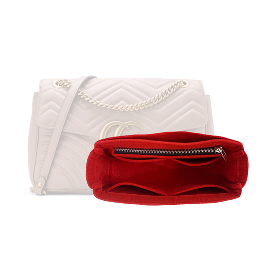 Marmont Medium Bag Organizer With Zipper Pocket/Insert Customizable Handmade Felt Liner Protector Shaper Snug Sturdy