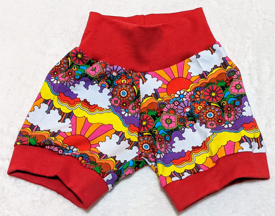 Super Bright Organic Cotton.handmade Baby Shorts. 1 - 2 Years . Ready To Ship. Free UK Delivery