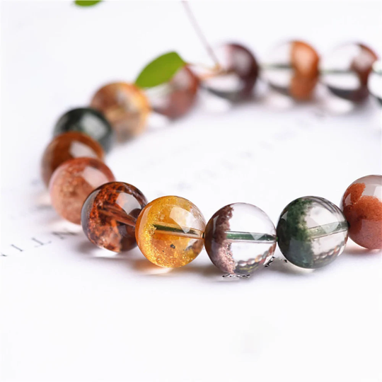 Four Seasons Phantom Beads Beads Genuine Natural Grade Gemstone Round Loose 8~9/10/11~12/13~14/7~7.9mm For Jewelry Accessories