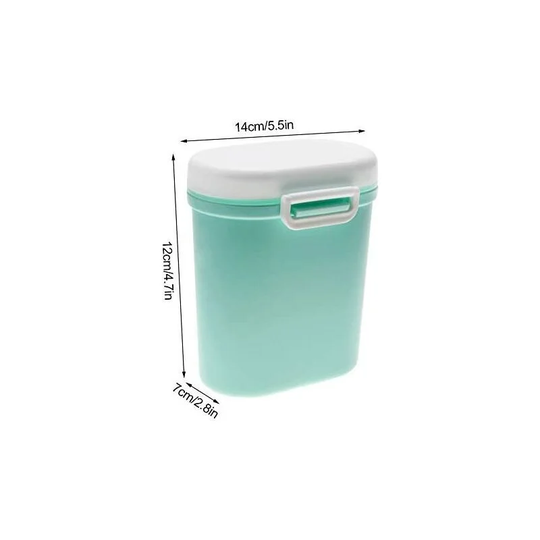 Baby Milk Powder Box Plastic Portable Food Dispenser for Children (Green, Large Size)