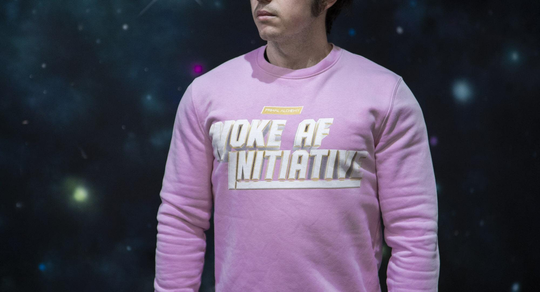 Organic Woke Af Initiative Pink Sweatshirt By Primal Alchemy | Sacred Geometry, Occult & Visionary Art Print For Gym, Yoga Activewear