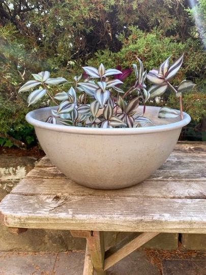 Large Vintage Metal Mixing Bowl Planter