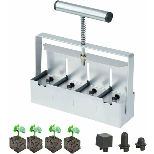 Qersta - Manual Soil Block Kit - 2' Seeding Soil Blocking Tool