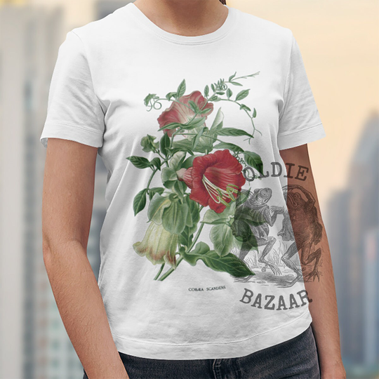 Cathedral Bells | 1896 - Unisex Organic T-Shirt, Vintage Style Botany T-Shirt, Floral T-Shirt
