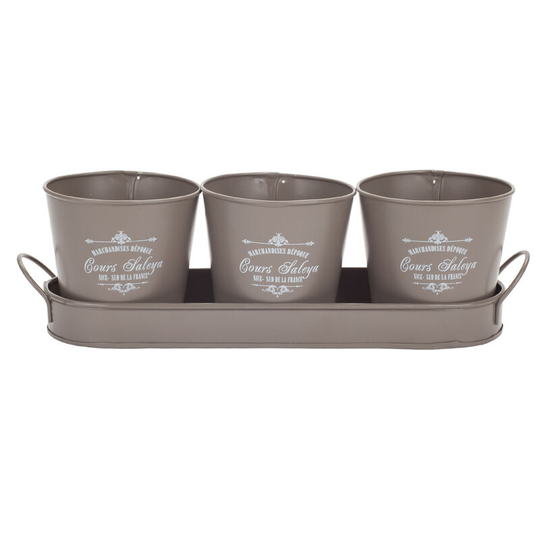 Vfm E-store - The Vintage Collection - Grey Iron Planters Set of 3