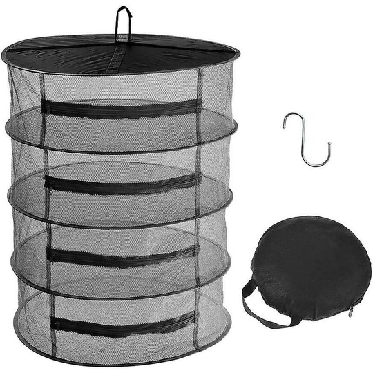 Joorrt - Drying Net - 4 Layers Hanging Mesh Drying Net for Drying Herbs, Herb Drying Net with Zippers-45cm/60c