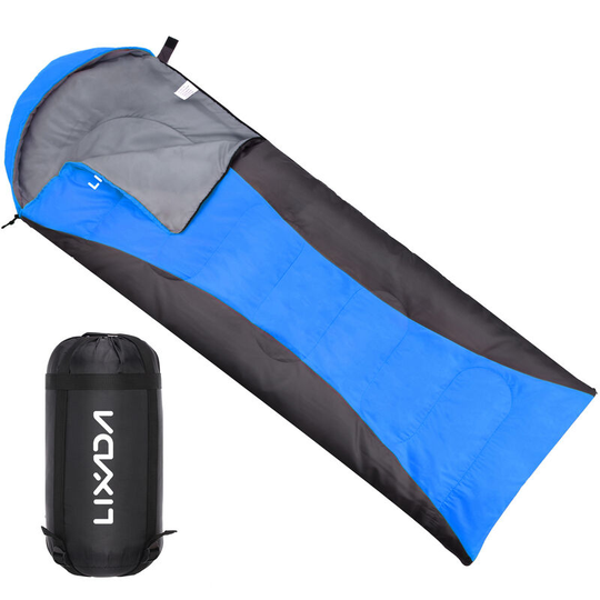 Lixada Sleeping Bag for Adults Boys and Girls 4-Season Camping Warm Sleeping Bag Waterproof with Storage Bag for All Season Camping, Blue &