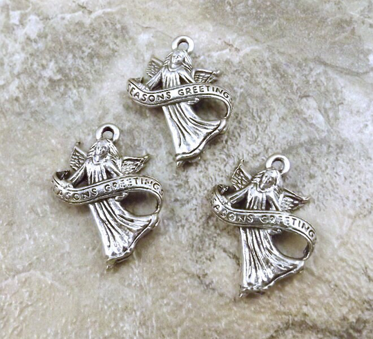 Set Of Three | 3 Pewter "Season's Greetings