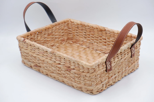 Kitchen Storage Basket, Seagrass Basket Organizer, Woven Tray