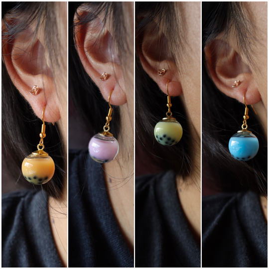 Boba Milk Tea Earrings, Bubble Variety Of Colors, Fake Food Cute, Gifts