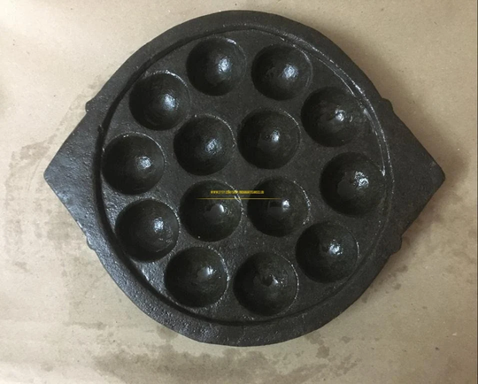 Pre Seasoned Chemical Free Soapstone Kuzhipaniyaram, Maakal Paniyaram Pan, Stone Unniappakara, Soapstone Pancake Unni Appampan, 14 Pit