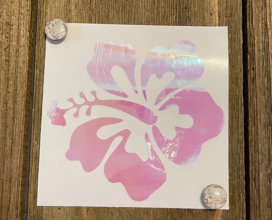 Holographic Hibiscus Decal