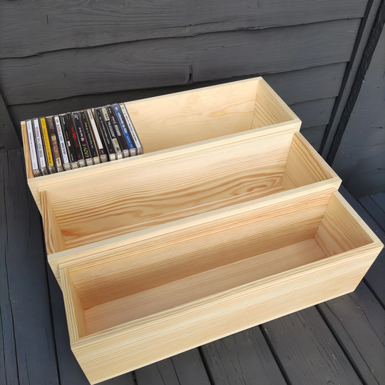 Best Quality Large Eco Crate. 4 Sizes Natural Unfinished Wood Christmas Wooden Box Pine Wood Memory Bearer Toy Organizer Storage Unit