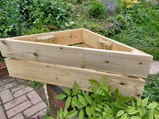 Planter Triangular Corner 70cm Wide From Hillsigns Made From Repurposed Treated Timber New Larger Size