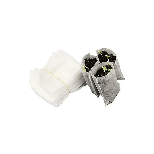 Grow Bags Non-woven Fabric Seedling Bag Nursery Pocket For Garden Tool Potato Planting Grow(100 Pieces, White)
