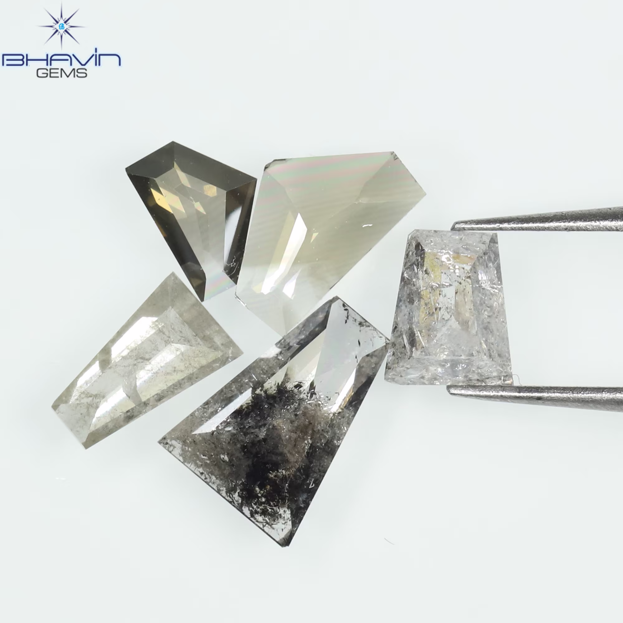 1.37 Ct/5 Pcs, Mix Diamond, Natural Loose Cut, Salt & Pepper Color, Diamond Jewelry, Engagement N5-188