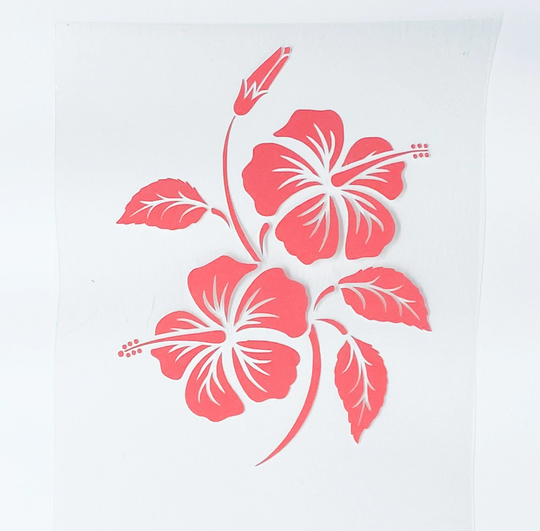 Flower Iron On, Hibiscus Heat Transfer On, Ready To Press