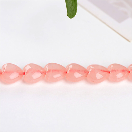 Rose Quartz Powder Crystal Beads Genuine Natural Grade Gemstone Heart Loose 10mm 12mm For Jewelry Accessories