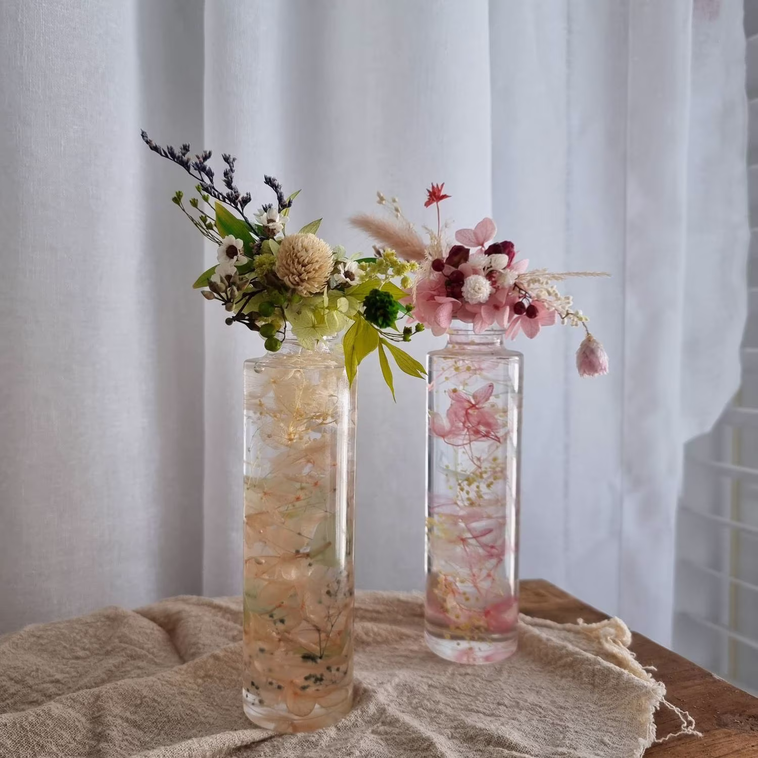 Green Pink Ornament Herbarium_Eternal Rose, Hydrangea | Preserved/Dried Flowers Designed - Jane Florist
