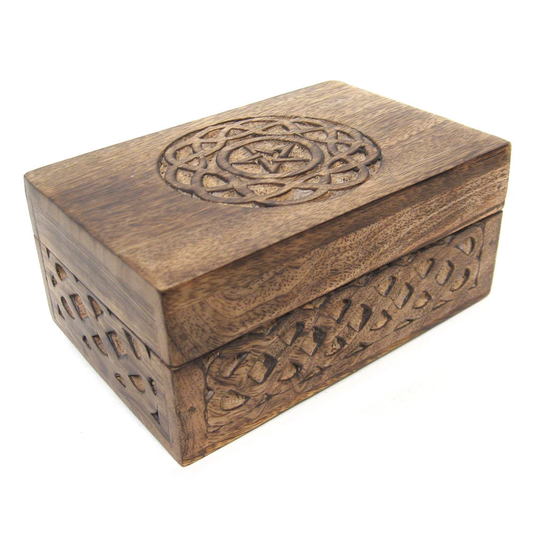 Celtic Circle Pentagram Wood Box