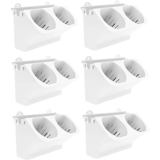 6pcs Wall Mount Vertical Garden Pot for Indoor and Outdoor Flower Pots - White