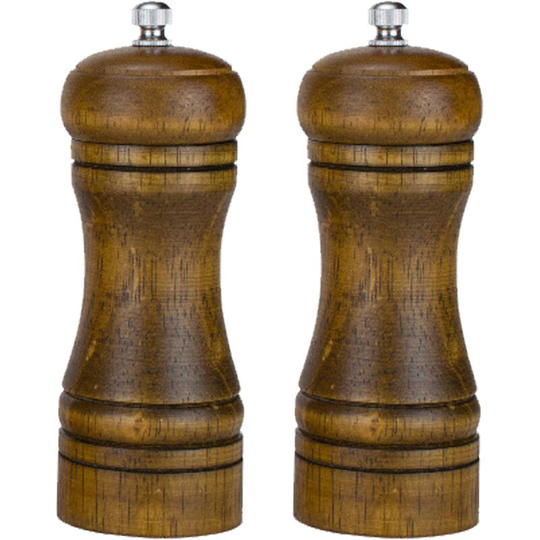 Fvbjd - Salt and Pepper Grinders, Oak Wooden Salt and Pepper Mills Shakers Ceramic Rotor 2pcs retro color 5 inch