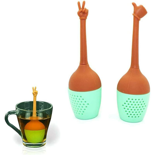 2 pieces of silicone tea strainer, new gesture creative silicone tea strainer, bpa free silicone tea strainer, used for loose tea and spices