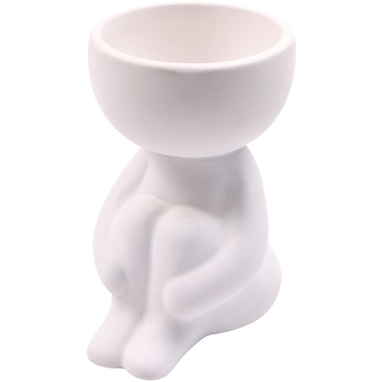 Humanoid Ceramic Flower Pot Succulent Pot Plant Small Vase Crafts Desktop Decoration YL1481-1 White