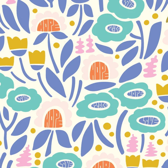 Cloud 9 Fabrics - 100% Organic Cotton Universal Love Collection Plant Wisdom Sold Per Fat Quarter