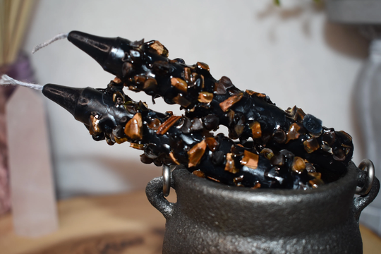 Protection & Banishment Spell Candle | 2 | Intention Candles Dressed With Altar Oil Herbs Shielding