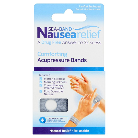 Seaband Nausea Relief Adult Wrist Band Grey