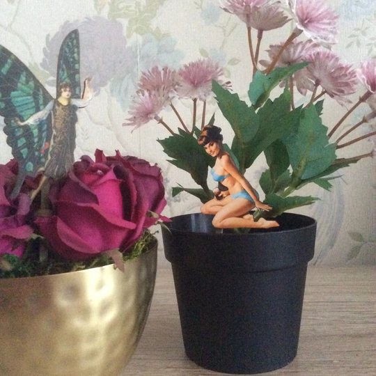 Plant Buddies, Plant Decor, Pin Up Girl Decor, Butterfly Lady Gifts, Flapper Gifts , Gifts, Plant Stakes, Indoor Garden, Herb Planter