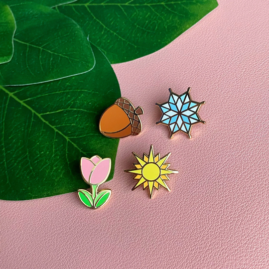 Four Seasons Mini Filler Pins Collab With Nwnerdart Spring, Summer, Fall, Winter