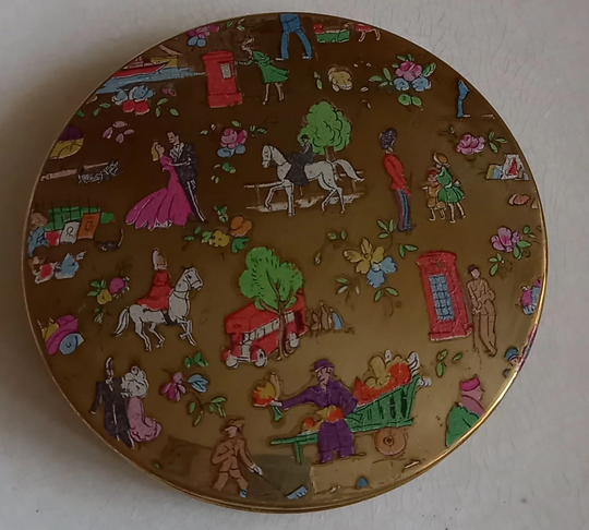 Vintage Mid-Century Le Rage London Scene Powder Compact