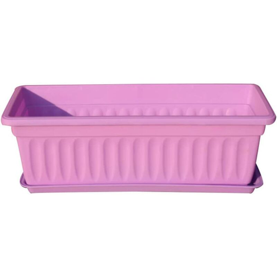 1Pcs Rectangular Window Flower Box Planter,Plastic Flower Pot Plant Container Gardening Tools for Windowsill, Garden, Balcony Purple 44x19x14cm