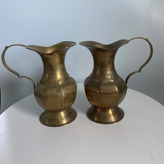 Set Of 2 Brass Planters