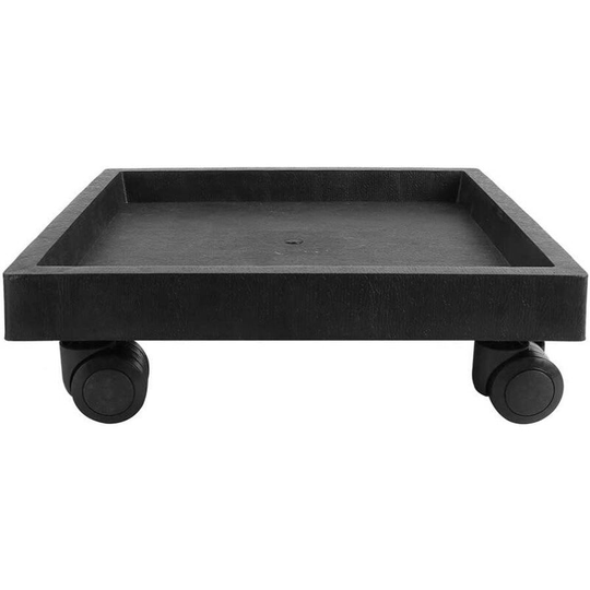 Monly - Square Plant Caddy Wheeled Plant Pot Tray Detachable Planter Trolley Casters Rolling Tray Coaster Garden Moving Plants Pot Saucer (Black)