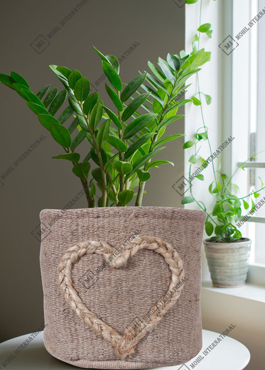 Deco Basket Boho Chic Interior Planter Plants Storage Earth-Friendly Jute Eco-Twist Bag
